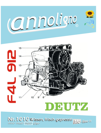 Deutz Diesel Motor Typ F4L 912 Bild- Bedienungsanleitung & Bild-Ersatzteilliste & Explosionszeichnungen - annoligno 1010